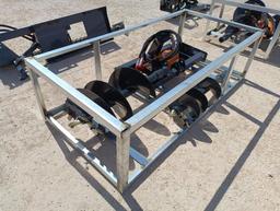 Unused Wolverine ADB-13-1218R Skid Steer Auger Drive w/(2) Auger Bits
