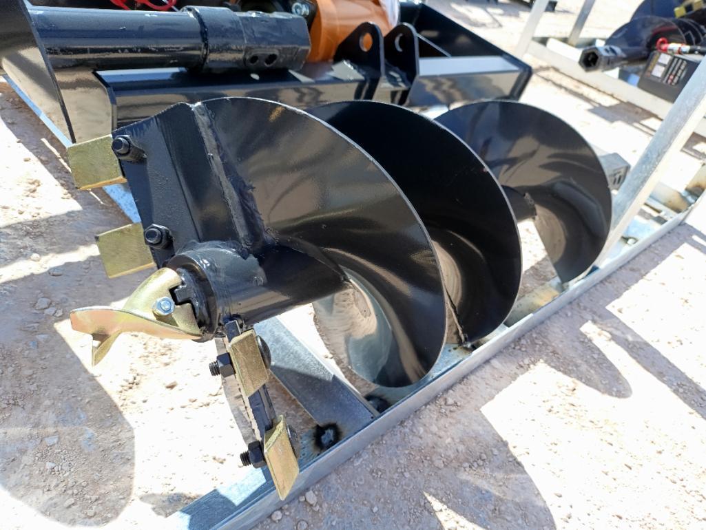 Unused Wolverine ADB-13-1218R Skid Steer Auger Drive w/(2) Auger Bits