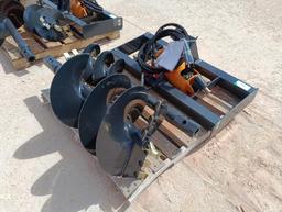 Unused Wolverine ADB-13-1218R Skid Steer Auger Drive w/(2) Auger Bits
