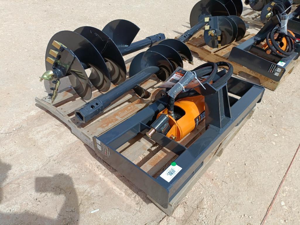 Unused Wolverine ADB-13-1218R Skid Steer Auger Drive w/(2) Auger Bits