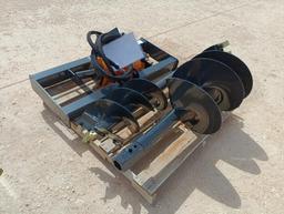 Unused Wolverine ADB-13-1218R Skid Steer Auger Drive w/(2) Auger Bits