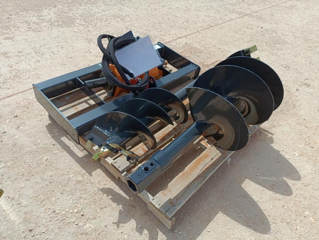 Unused Wolverine ADB-13-1218R Skid Steer Auger Drive w/(2) Auger Bits