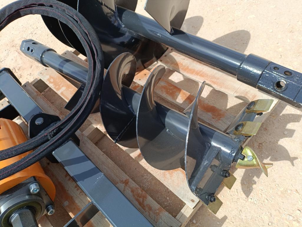 Unused Wolverine ADB-13-1218R Skid Steer Auger Drive w/(2) Auger Bits