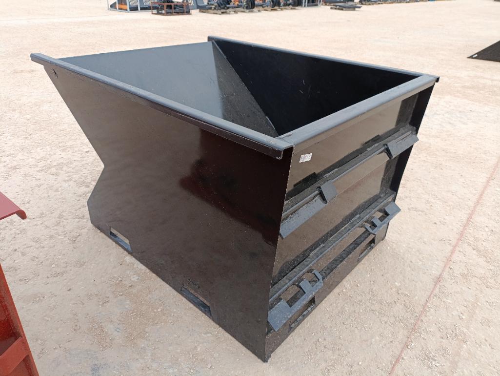 Unused 1.5 CY. Skid Steer Hopper w/Fork Pockets