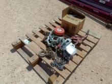Pallet with Cain Block and other Misc Items
