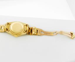 Rolex Men's 18K Yellow Gold Champagne Ruby & Diamond Day Date President Wristwatch