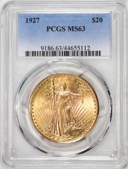 1927 $20 St. Gaudens Double Eagle Gold Coin PCGS MS63