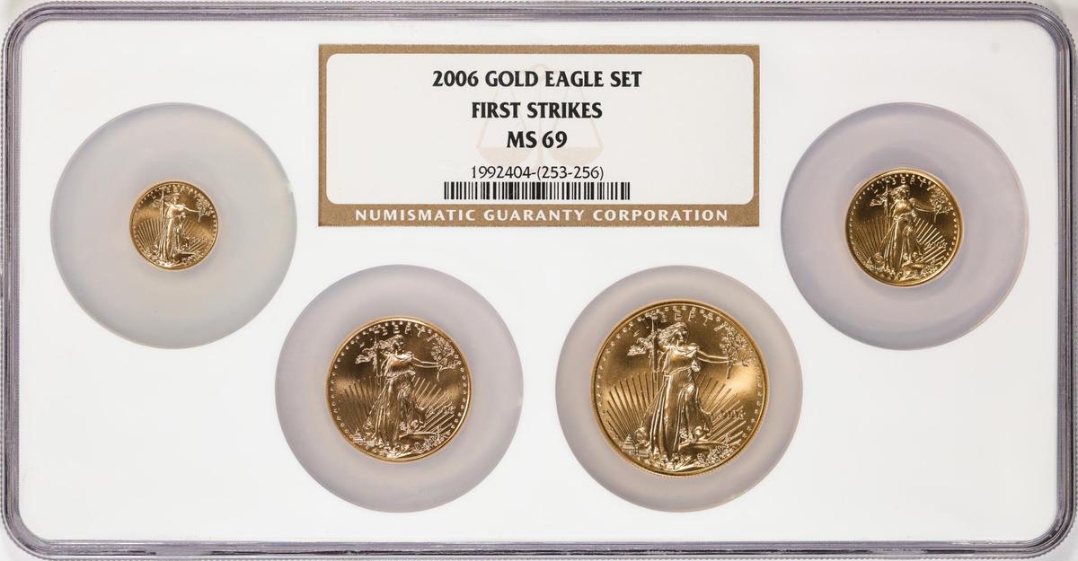 2006 American Gold Eagle (4) Coin Set NGC MS69 First Strikes