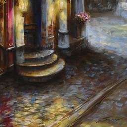 Vadik Suljakov "Evening In Old Town" Original Oil on Canvas