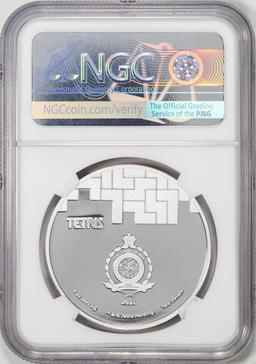 2021 Niue $2 Proof Tetris Silver Coin NGC PF69 Ultra Cameo