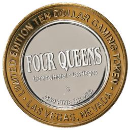 .999 Silver Four Queens Casino Hotel Las Vegas $10 Limited Edition Gaming Token