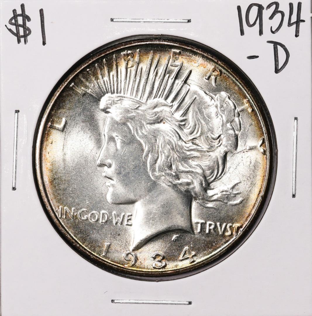 1934-D $1 Peace Silver Dollar Coin