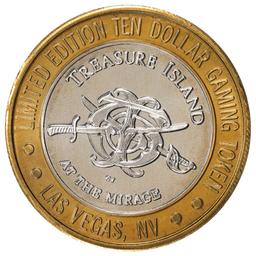 .999 Silver Treasure Island Las Vegas, Nevada $10 Casino Limited Edition Gaming Token