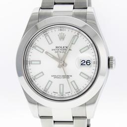 Rolex Men's Stainless Steel White Index Datejust 2 Wristwatch