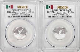 Lot of 2016-2017-Mo Mexico Proof 1/10 oz Silver Libertad Coins PCGS PR70DCAM