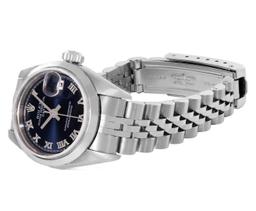 Rolex Ladies Stainless Steel Blue Roman Date Wristwatch