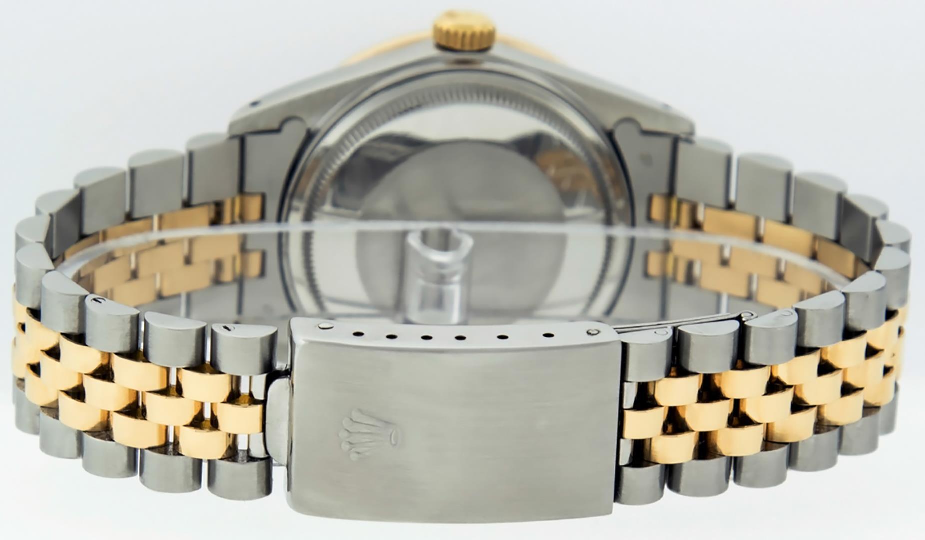 Rolex Men's Two Tone White Roman Diamond Datejust Wristwatch