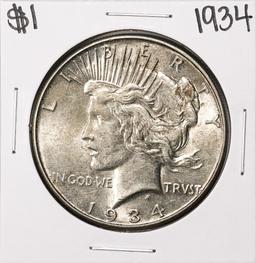 1934 $1 Peace Silver Dollar Coin