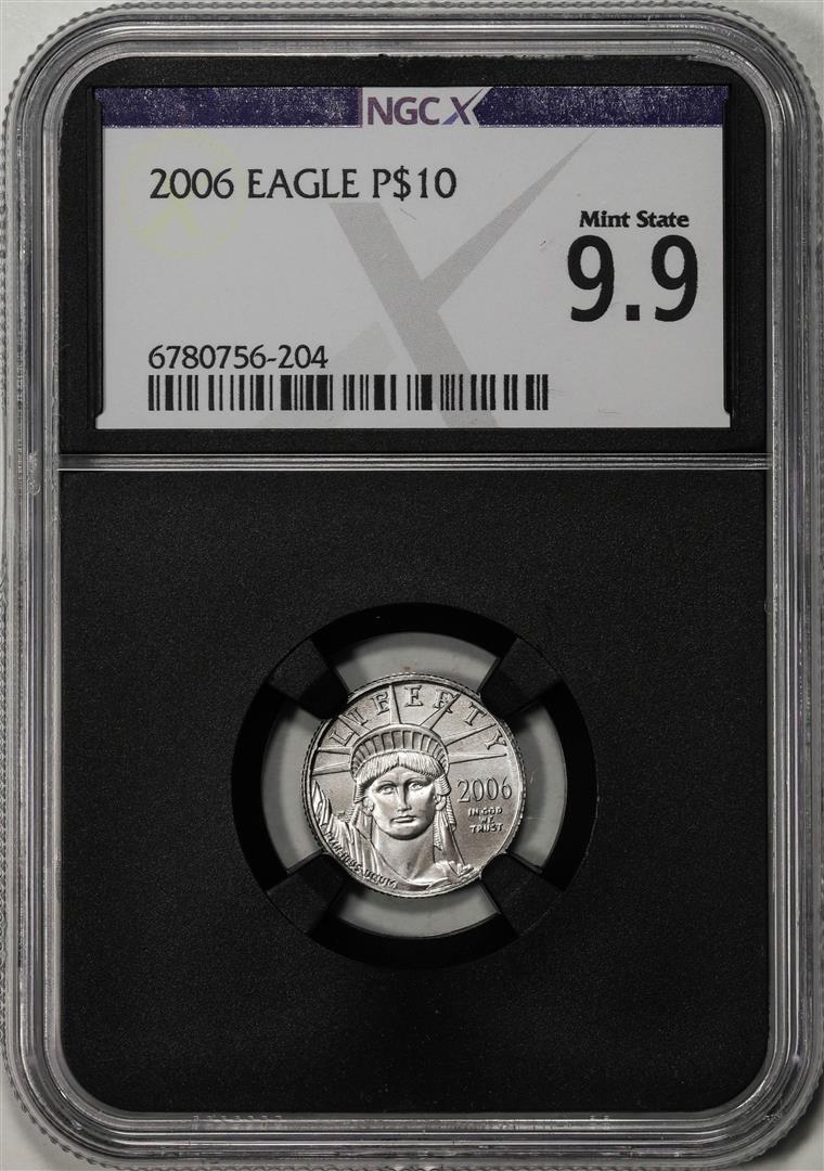 2006 $10 Platinum American Eagle Coin NGCX Mint State 9.9