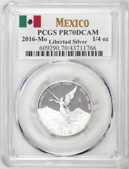 2016-Mo Mexico Proof 1/4 oz Silver Libertad Coin PCGS PR70DCAM