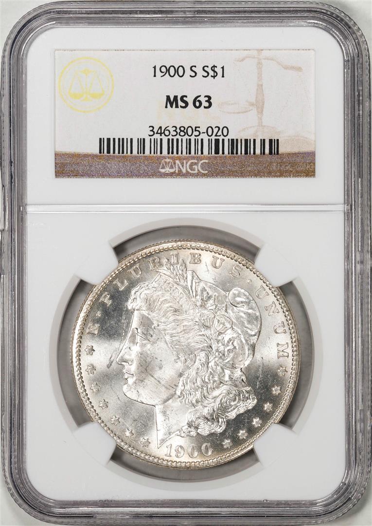 1900-S $1 Morgan Silver Dollar Coin NGC MS63