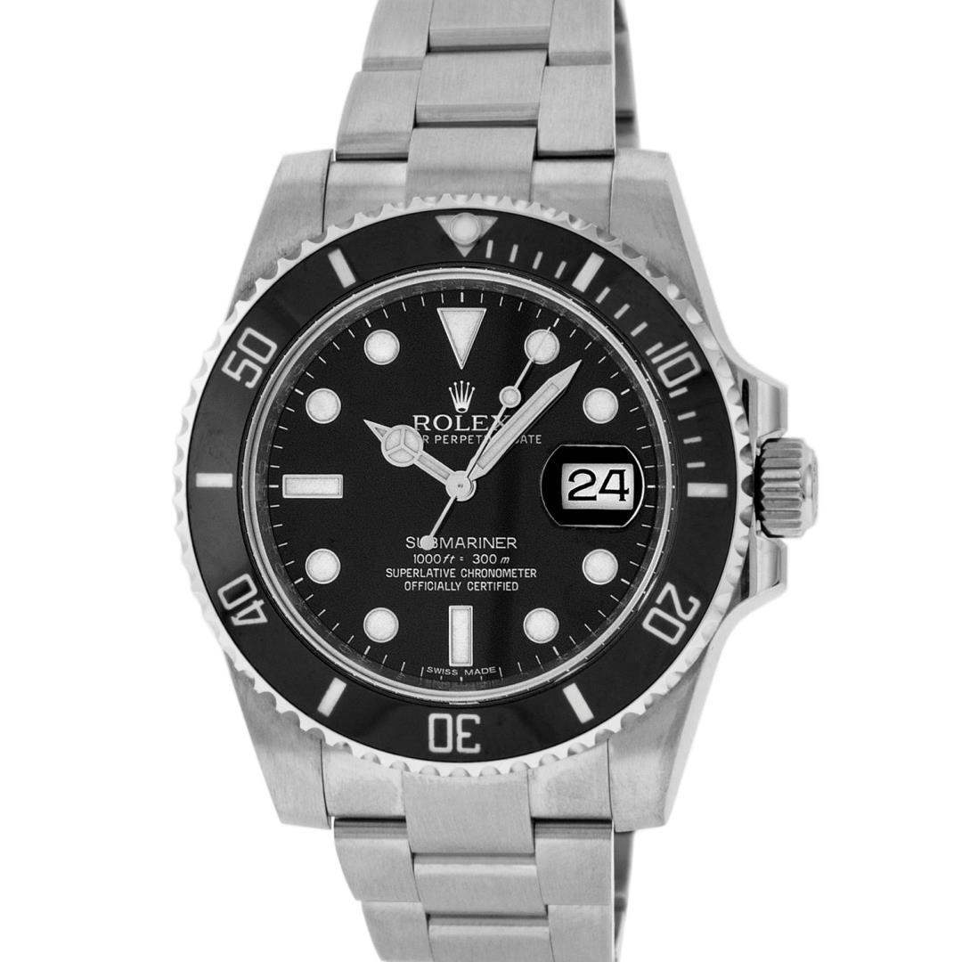 Rolex Mens Stainless Steel Submariner Wristwatch