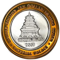 .999 Silver Imperial Palace Hotel & Casino Las Vegas $10 Limited Edition Gaming Token