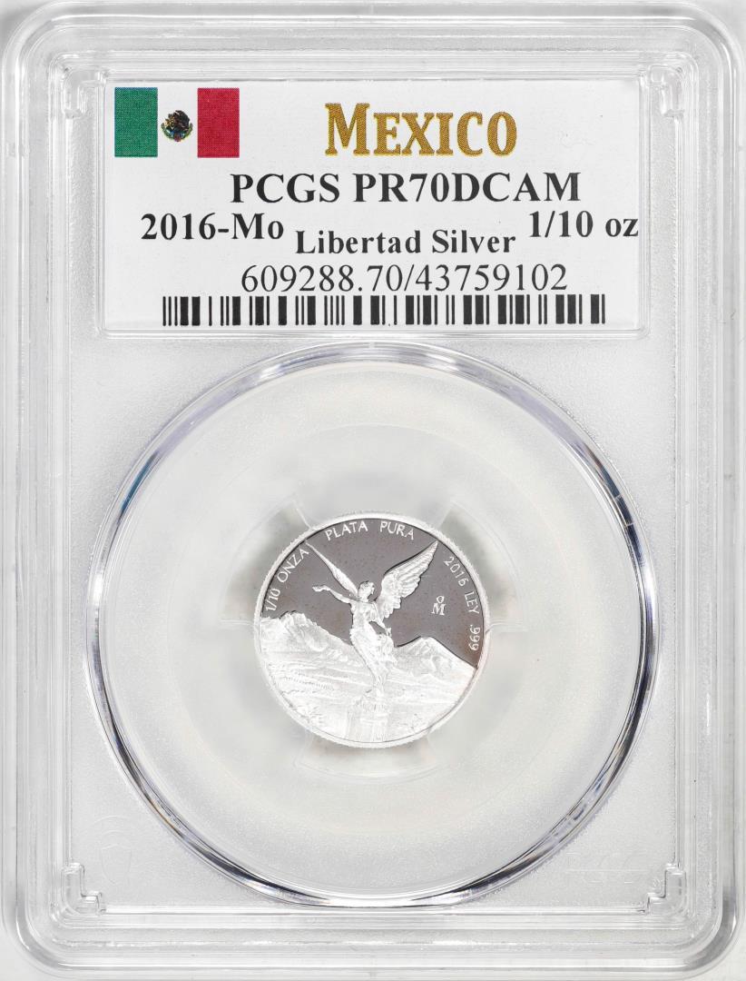 2016-Mo Mexico Proof 1/10 oz Silver Libertad Coin PCGS PR70DCAM