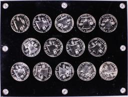 1950-1963 Proof Franklin Half Dollar Coin Set in Capitol Plastic