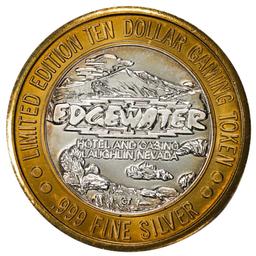 .999 Fine Silver Edgewater Laughlin, Nevada $10 Limited Edition Gaming Token