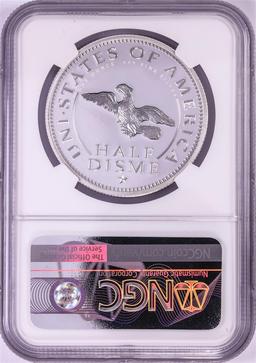 1792-2017 Half Disme 1 oz. Silver Medal NGC PF70 W/Edmund C. Moy Signature