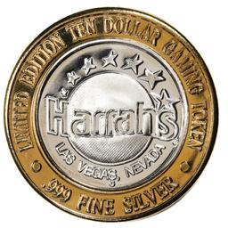 .999 Silver Harrah's Las Vegas, Nevada $10 Casino Limited Edition Gaming Token