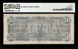 1864 $50 Confederate States Havana Counterfeit Note CT-66 PMG Extremely Fine 40EPQ