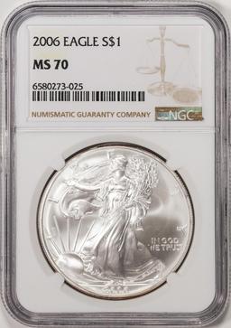 2006 $1 American Silver Eagle Coin NGC MS70