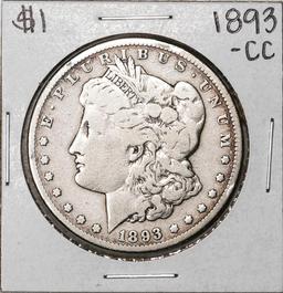 1893-CC $1 Morgan Silver Dollar Coin