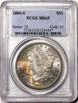 1880-S $1 Morgan Silver Dollar Coin PCGS MS65 Great Toning