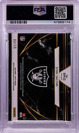 2019 Panini Select RPA Signature Tie-Dye Josh Jacobs NFL Card #RMJJ PSA Near Mint 8