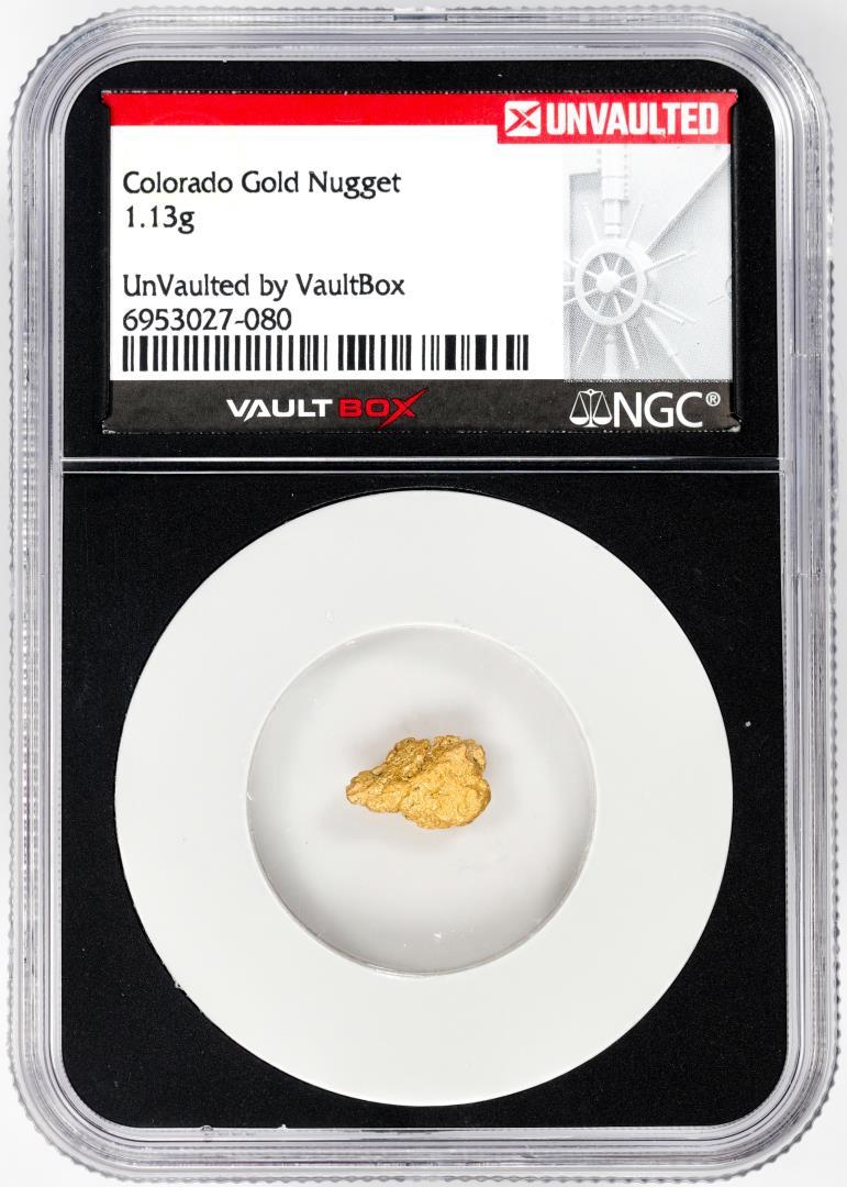 1.13 Gram Colorado Gold Nugget NGC Vaultbox Unvaulted