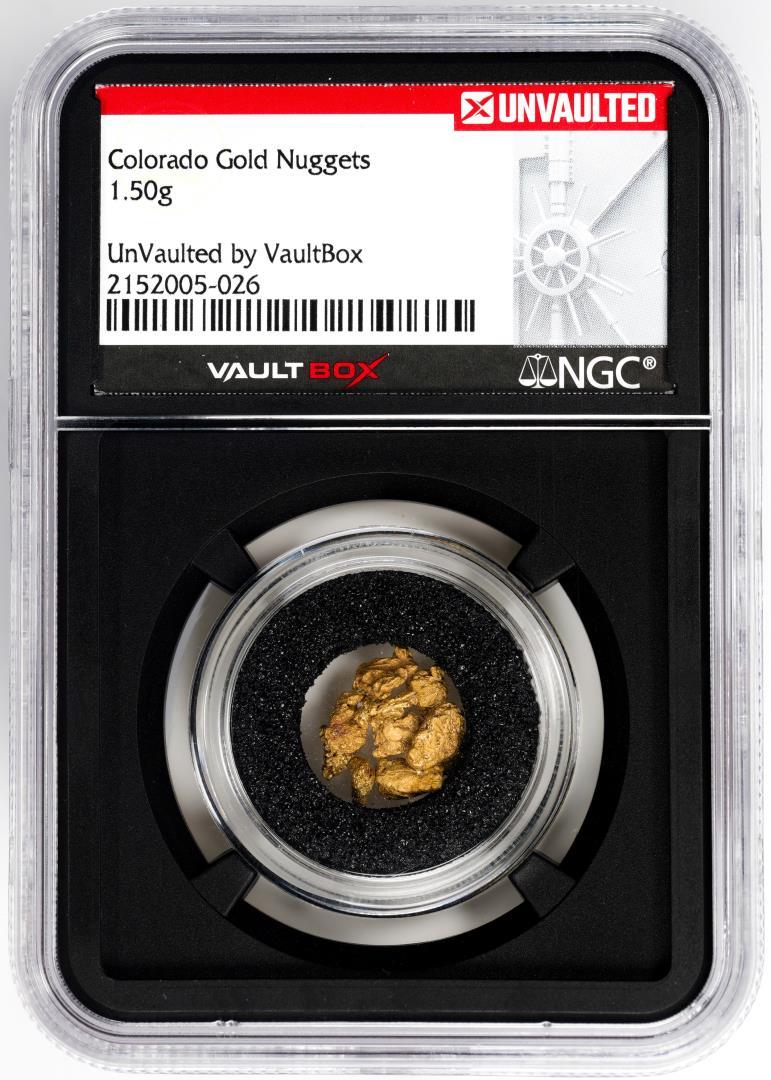 Lot of Colorado Gold Nuggets 1.50 Grams Total Weight NGC Vaultbox Unvaulted