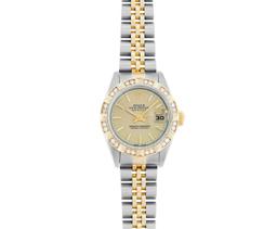 Rolex Ladies Two Tone Champagne Index Diamond Datejust Wristwatch