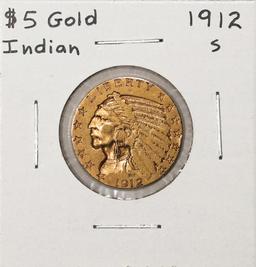 1912-S $5 Indian Head Half Eagle Gold Coin