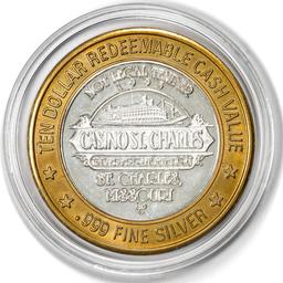 .999 Fine Silver Casino St. Charles Riverfront Station $10 Limited Edition Gaming Token