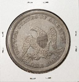 1843 $1 Seated Liberty Silver Dollar Coin