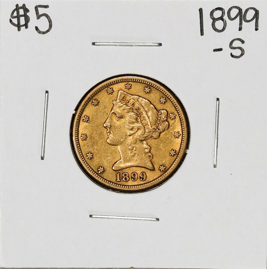 1899-S $5 Liberty Head Half Eagle Gold Coin