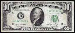 1950 $10 Federal Reserve Note St. Louis Multiple Gutter Folds Error