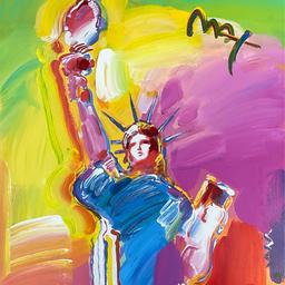 Peter Max "Statue of Liberty" Original Mixed Media on Paper