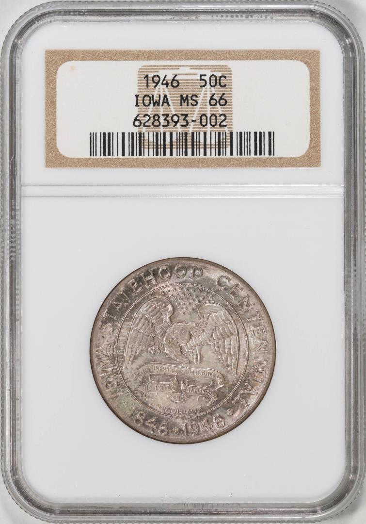 1946 Iowa Statehood Commemorative Half Dollar Coin NGC MS66 Old Holder