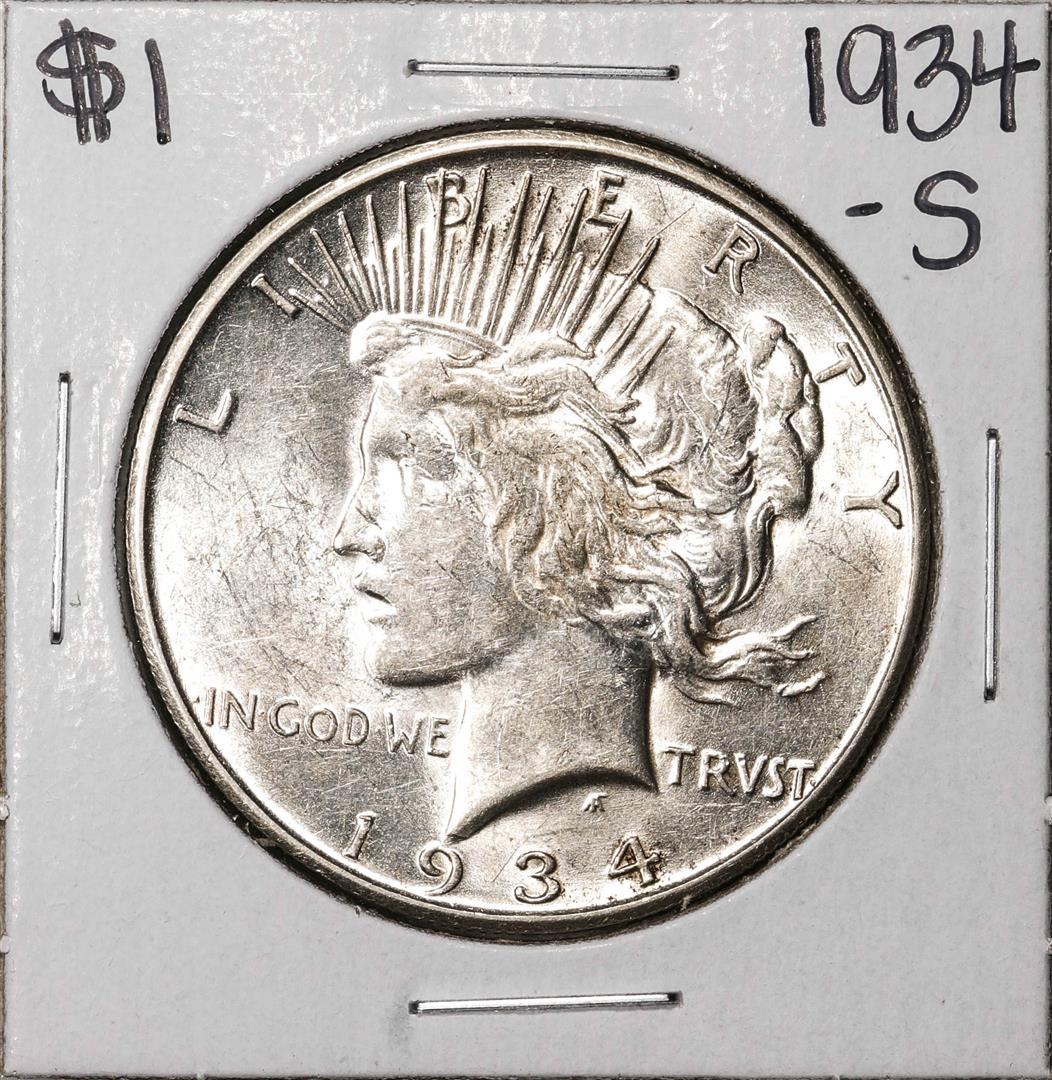 1934-S $1 Peace Silver Dollar Coin