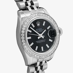 Rolex Ladies Stainless Steel Diamond Datejust Wristwatch