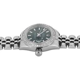 Rolex Ladies Stainless Steel Diamond Datejust Wristwatch